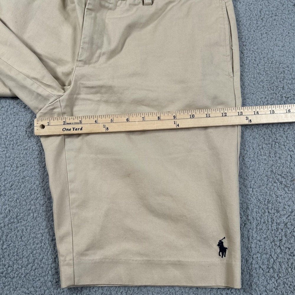 Ralph Lauren Sport Shorts Womens 12 Beige Bermuda Twill Cotton Logo Casual - Picture 10 of 15